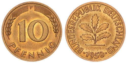 Brd pfennig 1950 variante - brd,