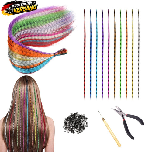 Bunte haarverlängerung set - bunte,