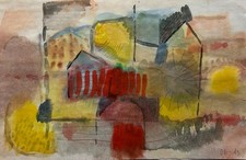Aquarell Kubistisch Landschaft