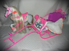Barbie Pferd + Schlitten * Blizzard + Kutsch-Schlitten + viel original Zubehör