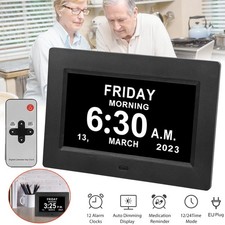 7'' Digitaluhr Digitale Kalender Senioren Uhr Demenz Uhr mit Erinnerungsfunktion