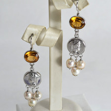 Earrings Silver 925 Citrine