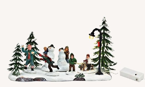 Winterszene schneemann und - winterszene,