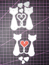Stanzschablone, Katzen mit Herz, Hochzeit, Liebe ,Kinder. mehrtlg.
