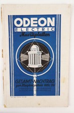 Katalog Odeon Electric Musikplatten Gesamt Nachtrag 1928 1929 Hauptverzeichnis 
