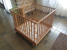 Laufstall Gitter aus Holz von Herlag 1886, Größe 1mx1m, Höhe 80cm