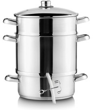 Dampfentsafter 8L Entsafter Edelstahl Induktion Kochtopf 26cm inkl. Fruchtkorb