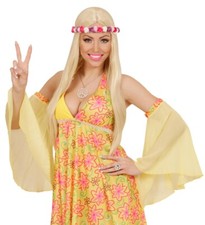 KARNEVAL FASCHING KOSTÜM ZUBEHÖR HALSKETTE KETTE HIPPI PEACE STRASS NEU OVP