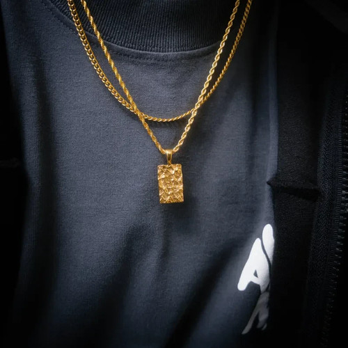 18k gelbgold plattiert - plattiert, nugget