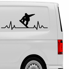 Snow Board Herzschlag Aufkleber Snowboard Sticker Puls Schnee Heartbeat 45x16 cm