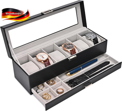 Uhrenbox mit glasdeckel - uhrenbox,