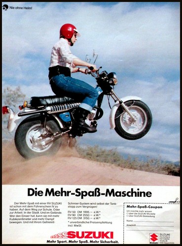 Suzuki 125 werbung 1978 - suzuki, rv