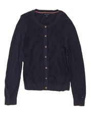 Tommy Hilfiger Damen Strickjacke Pullover UK 12 Medium Navy Blau CJ02