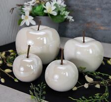 Deko Apfel Keramik Weiß