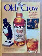 Old Crow Straight Bourbon Whiskey Original 1970 Vintage Advert Werbung Reklame