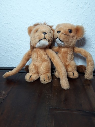 Vintage stofftier löwe mit - 2x,