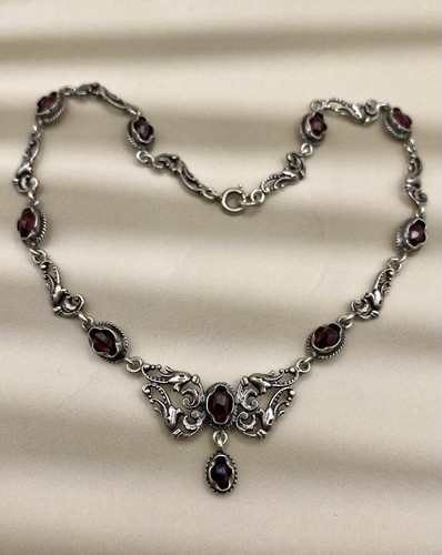 Antik granatschmuck collier - antik,