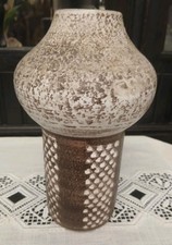 DDR Strehla Keramik Blumenvase 21 x 12,5 cm