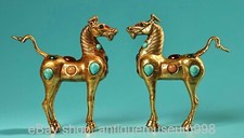 4" Chinesisch Kupfer 24K Gold