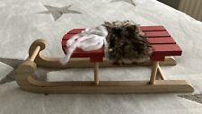 #064# formano Deko Schlitten mit Kunstfell Weihnachtszeit Winterzeit