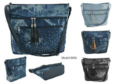 + Damen Tasche Jeans Canvas Schultertasche Umhängetasche Vintage Kult  6003/6004