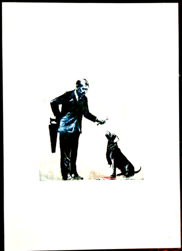 Lithographie banksy man - lithographie, "man