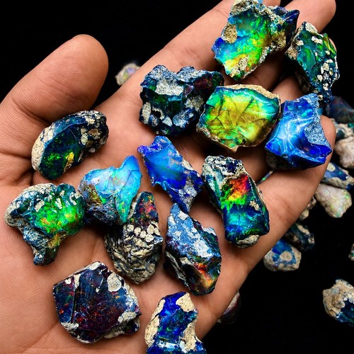 Black opal feueropal roh - black,