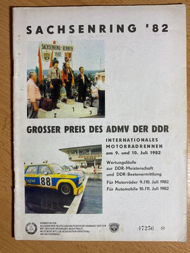 Rennprogramm sachsenring 1982 - sachsenring,