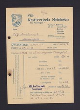 MEININGEN, Rechnung 1953, VEB