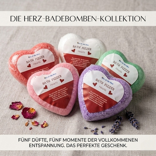 Badebomben herz set - 5er, pack