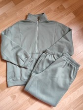Jogginganzug mintgrün XL Sweatshirt Hose warm dick Taschen Reißverschluss 