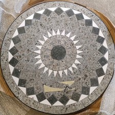 Gartentisch Gardamo Como rund Ø 70 cm Gestell aus Stahl in matt schwarz, Gartent