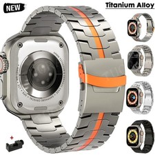 Titan Metall/Edelstahl Armband für Apple Watch 4 5 6 7 8 9 10 11 42-49mm Ultra 3