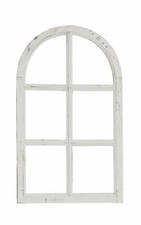  Nostalgie Holz Deko Fenster weiß gewischt halbrund