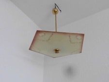 Deckenlampe 50 er Jahre Glasschirm 5 Eckig Mid Century Lampe Leuchte Lampen Alt