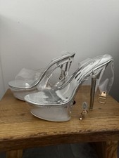 Sexy Gogo Damen High Heels transparente Plateausandaletten shuzumiao 1097 Gr. 40