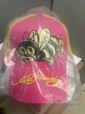 ED HARDY Unisex Busy Bee Twill Cap Front 58cm Original Neu NEON Mesh Trucker