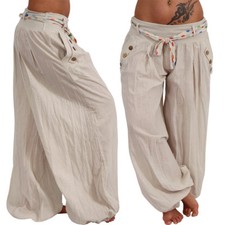Hose Harem Aladin Pumphose Pluder Gürtel Sommer Knopf Tasche 34 36 38 40 105