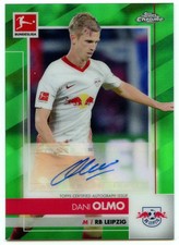 /99 RC Rookie Dani Olmo RB Leipzig Germany Topps Chrome Green Parallel Auto