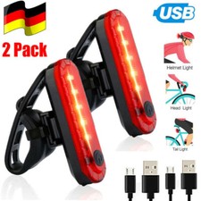 2PCS USB Aufladbar MTB Fahrrad Rücklicht LED Licht Fahrradlampe Hinten Leuchte