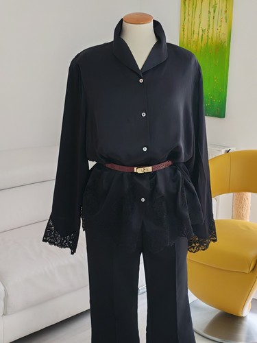 Elegance 100 seide bluse mit - elegance,
