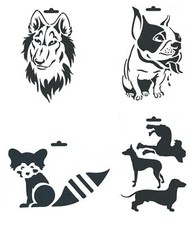 1 Schablone Tiere Hunde Fuchs
