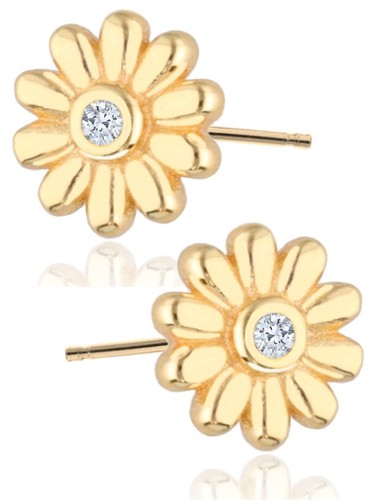 Ohrringe gold blume - gold,