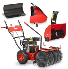 Kehrmaschine Benzin 62 cm Arbeitsbreite Schneeschild Auffangbox Schneefräskopf