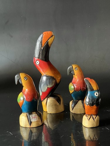 Handgeschnitzte vogel figuren - handgeschnitzte,