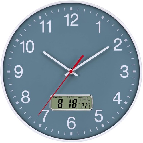 Wanduhr blau 30cm lautlos mit - 30cm,