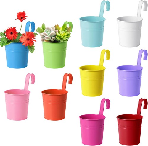 Blumenübertopf bunt metall - bunt,