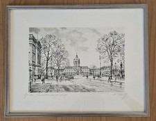 Antike Gravur, Berlin-Schloss Charlottenburg.Größe 42/33