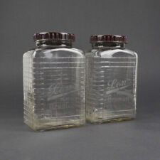 2 x Lenz Kaffee Bremen - alte Vorratsdosen - Glas - Deckel Bakelit - Vintage