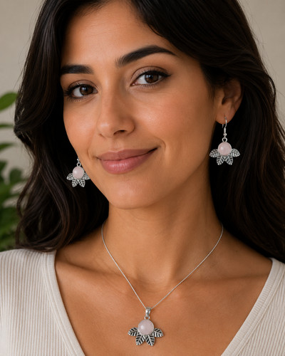Rosenquarz edelstein set 1 - set, :